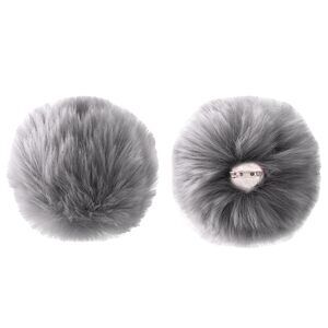 3782 2 Pcs Easter Bunny Tail Grey Rabbit Tail Costume Accessory